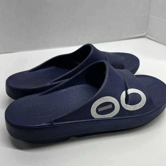 Oofos ooahhh Sandal Slides Slip On Orthopedic Shoes Navy Blue Womens Size 11 - Picture 2 of 9